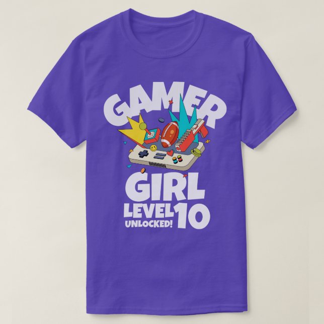 Girl Level 10 Unlocked T-Shirt (Design Front)