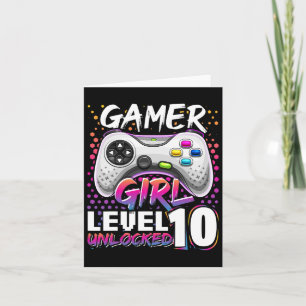 Girl Level 10 Unlocked Video Game Birthday Gift Gi Card