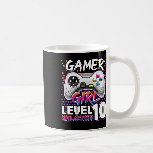 Girl Level 10 Unlocked Video Game Birthday Gift Gi Coffee Mug (Right)