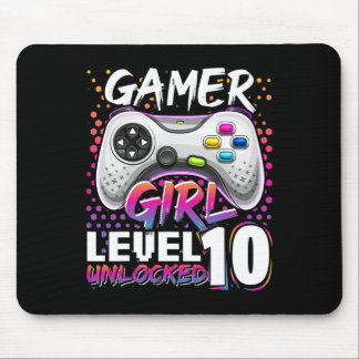Girl Level 10 Unlocked Video Game Birthday Gift Gi Mouse Pad
