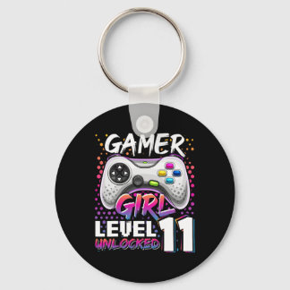 Girl Level 11 Unlocked Video Game 11th Birthday Gi Key Ring