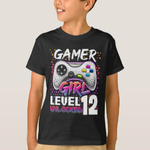 Girl Level 12 Unlocked Video Game 12th Birthday Gi T-Shirt