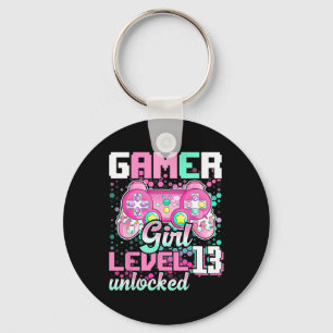 Girl Level 13 Unlocked Video Game 13th Birthday Gi Key Ring