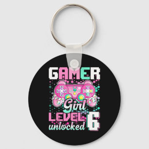 Girl Level 6 Unlocked Video Game 6th Birthday Gift Key Ring