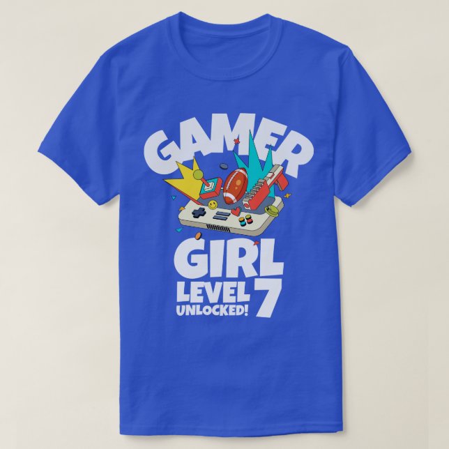 Girl Level 7 Unlocked T-Shirt (Design Front)