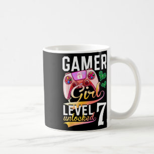 Girl Level 7 Unlocked Video Game 7th Birthday Coffee Mug