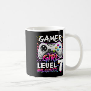 Girl Level 7 Unlocked Video Game 7th Birthday Gift Coffee Mug