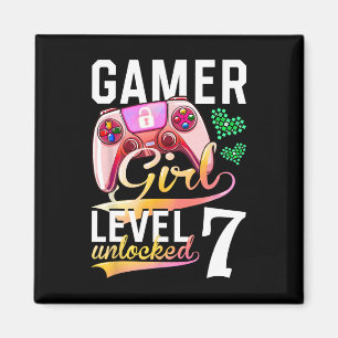 Girl Level 7 Unlocked Video Game 7th Birthday Magnet