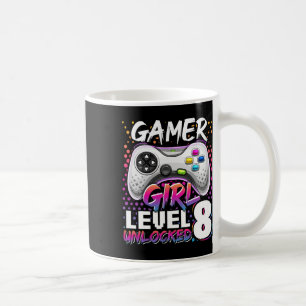 Girl Level 8 Unlocked Video Game 8th Birthday Gift Coffee Mug