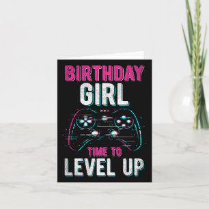Girl Level Up Video Game Birthday Party Gift Girls Card