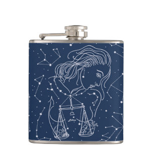 Girl Libra Zodiac Sign  Flask