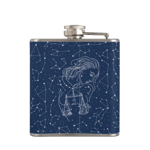 Girl Libra Zodiac Sign  Hip Flask
