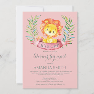 Girl Lion Baby Shower by Mail Invitation