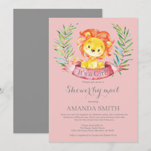 Girl Lion Baby Shower by Mail Invitation