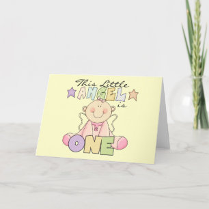Girl Little Angel 1st Birthday Tshirts and Gifts Card