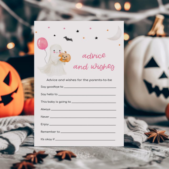 Girl Little Boo Advice and Wishes Game (A Little Boo Baby Shower Advice and Wishes Game)