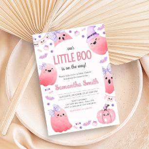 Girl Little Boo Halloween Baby Shower  Invitation