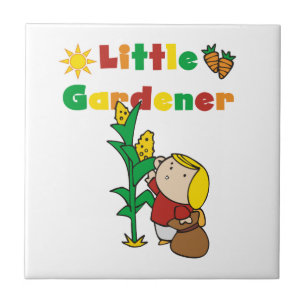 Girl Little Gardener Ceramic Tile