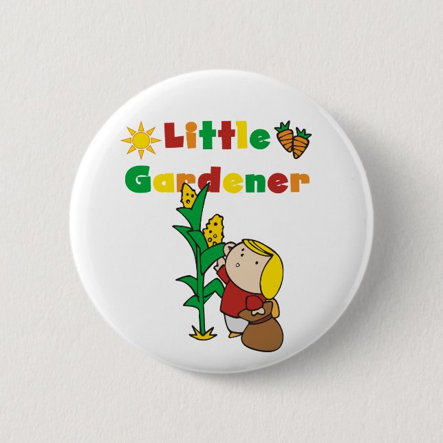 Girl Little Gardener Tshirts and Gifts 6 Cm Round Badge (Front)