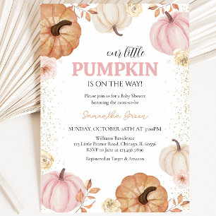 Girl Little Pumpkin Baby Shower Invitation