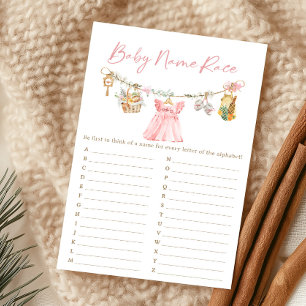 Girl Locally Grown Baby Name Race Game