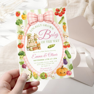Girl Locally Grown Baby Shower Invitation