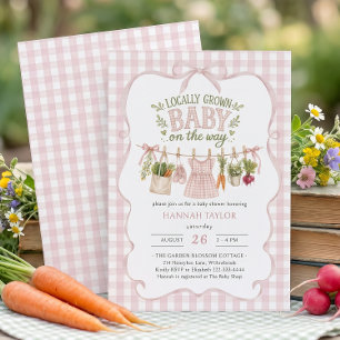 Girl Locally Grown Baby Shower Invitation