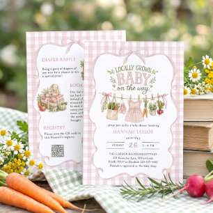 Girl Locally Grown Baby Shower Invitation