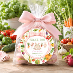 Girl Locally Grown Baby Shower Thank Favour Classic Round Sticker