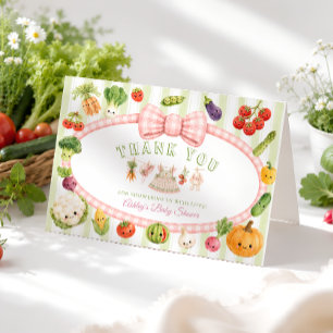 Girl Locally Grown Baby Shower Thank You Card