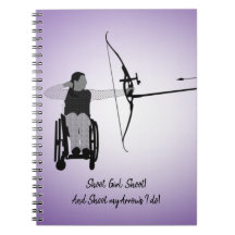 Girl Long Hair Pararcher Notebook