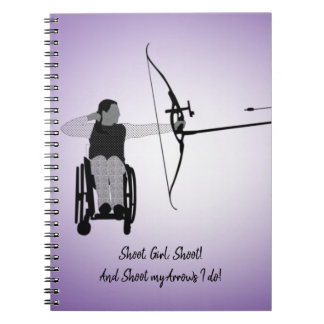 Girl Long Hair Pararcher Notebook