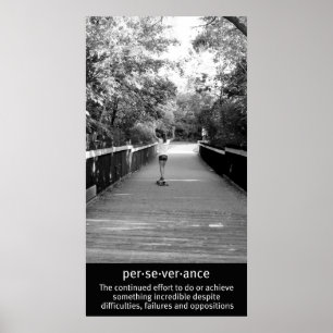 Girl Longboard Perseverance Poster
