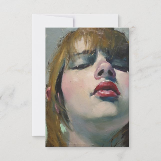 Girl Looking Down (by Malcolm T. Liepke) Card (Front)