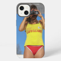 "Girl Looking Through Telescope Phone Case