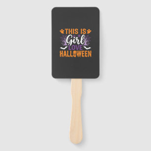 Girl Love Halloween Ghost Design_1 Hand Fan