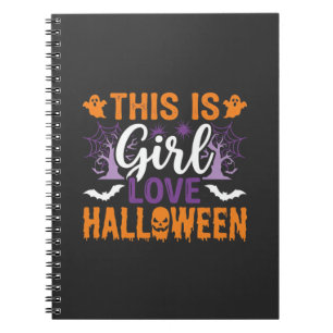 Girl Love Halloween Ghost Design_1 Notebook