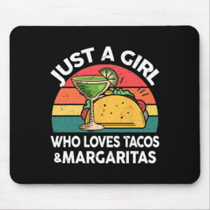 Girl Love Taco Margarita-shirt Women Mexican Cinco Mouse Pad