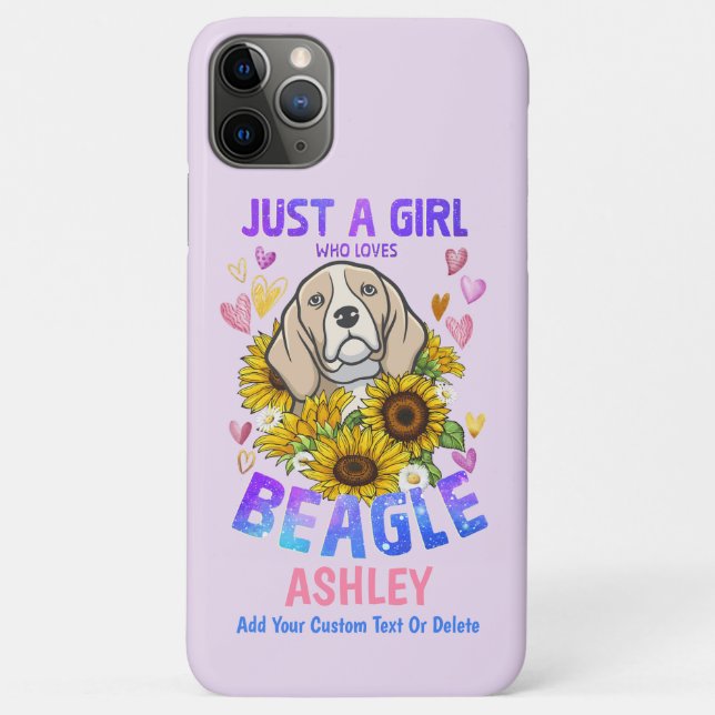 Girl Loves Beagle Sunflower Case-Mate iPhone Case (Back)