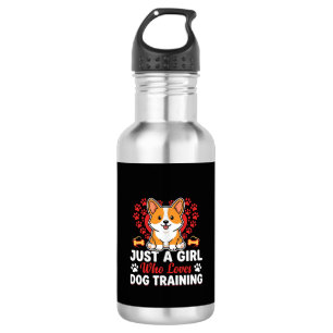 Girl Loves Dog Training Corgi 532 Ml Water Bottle