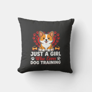 Girl Loves Dog Training Corgi Cushion