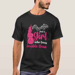 Girl Loves Double Bass Contrabass Jazz Music T-Shirt