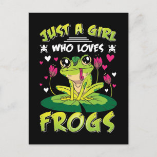 Girl loves Frogs Daughter Kawaii Frog Lover Postcard