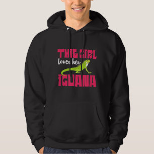 Girl Loves Her Iguana Lizard Bearded Dragon Women Hoodie