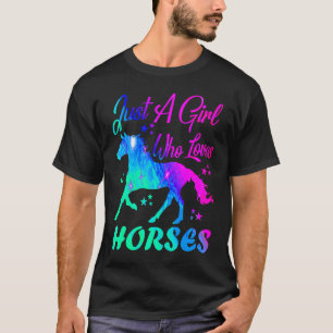 Girl Loves Horses Watercolor T-Shirt