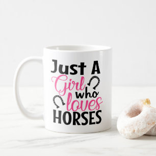 Girl Loves Horses Western Cowgir lCute Horse Coffee Mug