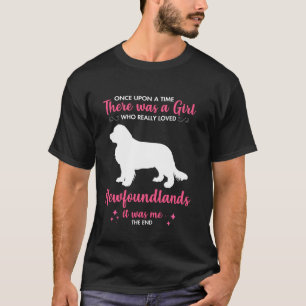 Girl Loves Newfoundland Dog For Men Women Mum Dad  T-Shirt