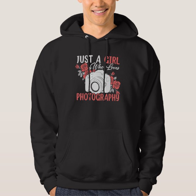 Girl Loves Photography  Photographer Hoodie (Front)