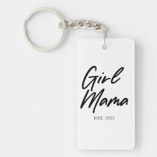 Girl Mama Custom Est Year Minimal Mum Mother Mummy Key Ring