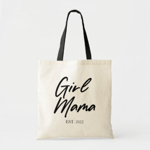 Girl Mama Custom Est Year Minimal Mum Mother Mummy Tote Bag